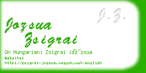jozsua zsigrai business card